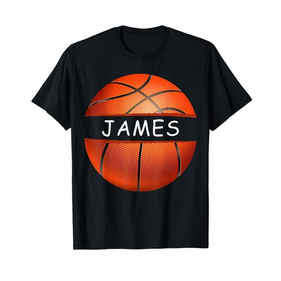 Tops - Novelty Personalized Name James Sports Basketball T-Shirt
